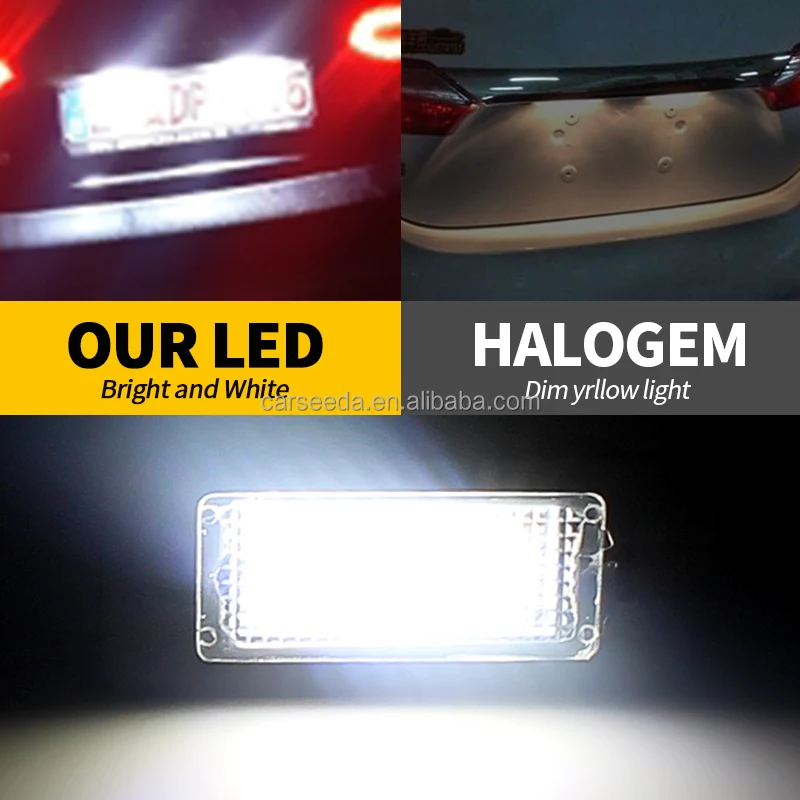 PCS License Plate Light Led Number Plate Holder Lamp No Error for Audi A1 A4 B8 A5 S5 A6 S6 A7 Q5 TT TTS 2D For VW Golf Jetta