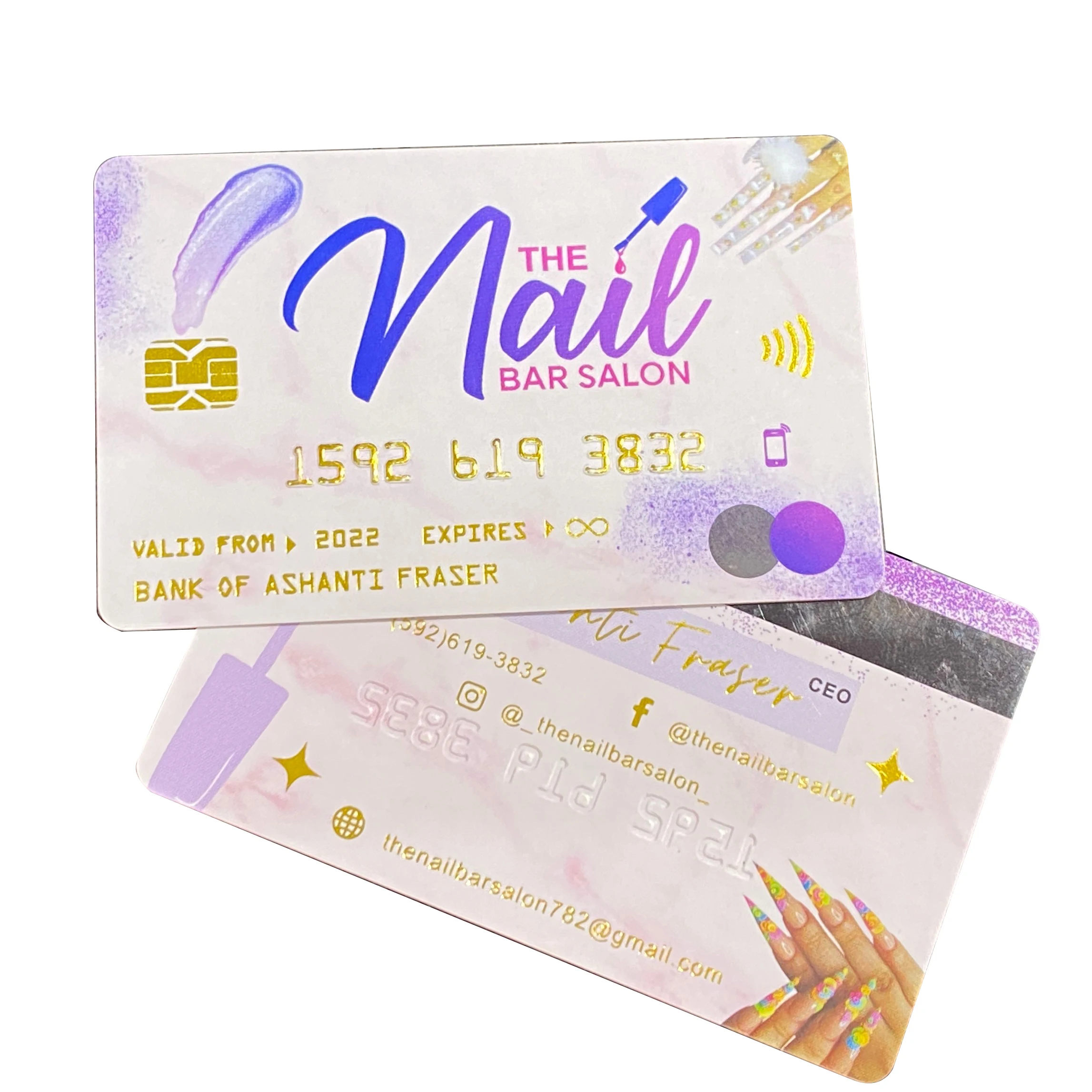 Free Design Credit Card Size CR80 Industry Pretty PVC Business Card Printed With Embossed Number