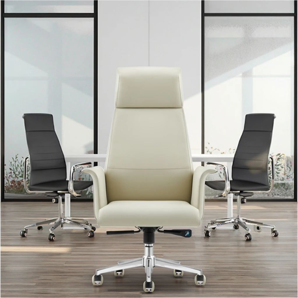 Luxury Double Layer Executive Chair Steel Reinforcement Headrest Full Body Support 4