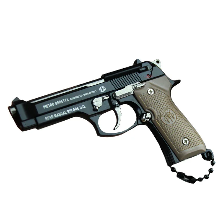 Metal Mold Mini Keychain Gun BERETTA 92f 1/3 Model Toy Metal Mini Gun Keychain Gift Pendant