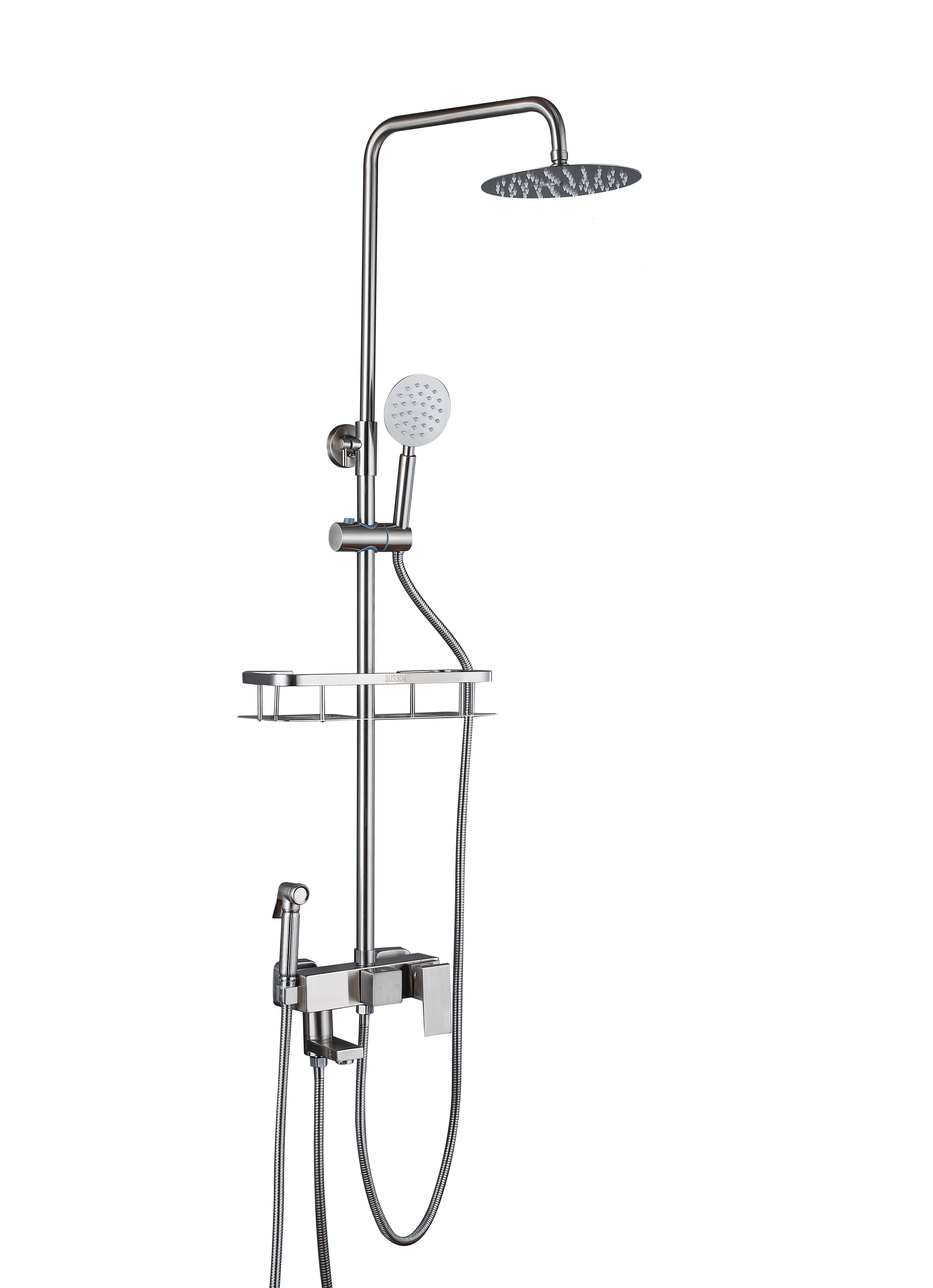 Custom Wall Mounted 4 Functions Chrome Rainfall Shower Faucets,Bathroom