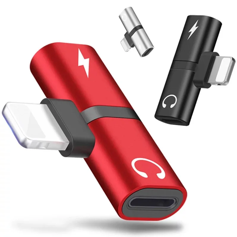 Бесплатная доставка 2 в 1 Мини-Кабель-адаптер для iPhone сплиттер зарядка Aux Наушники преобразователь Аудио адаптер для iPhone