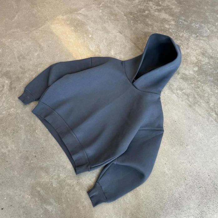 Wholesale Custom Plus Size 65% Cotton 35% Polyester Hoody Essentials Cropped Neoprene Men's Hoodie Sweatshirt details