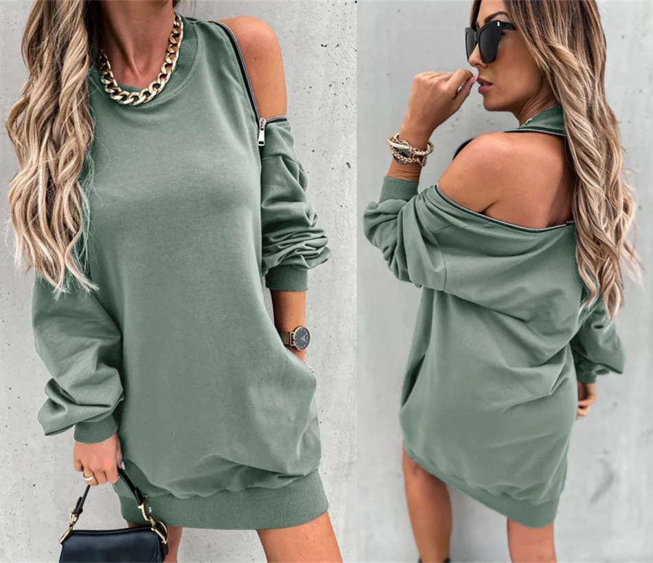 Woman Sweatshirt Dress Hoodies Autumn 