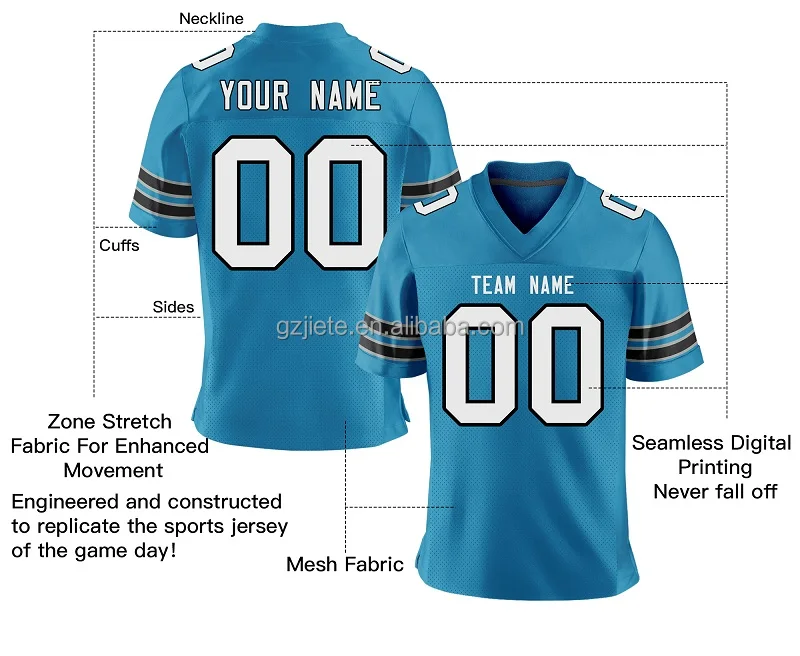 Wholesale Sublimation Blank American Football Jersey Polyester Sports