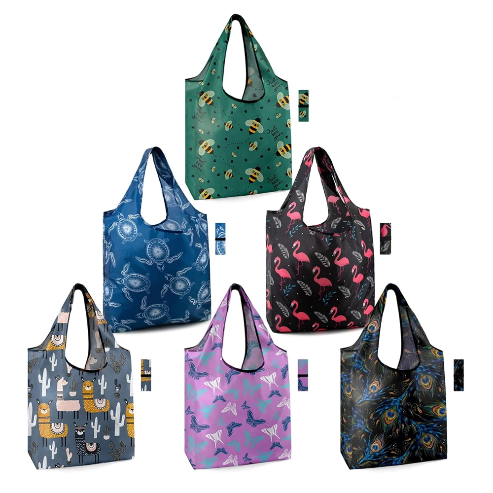 Large Durable Fold up Animal Print Bee butterfly Soft Neoprene Tote Bag