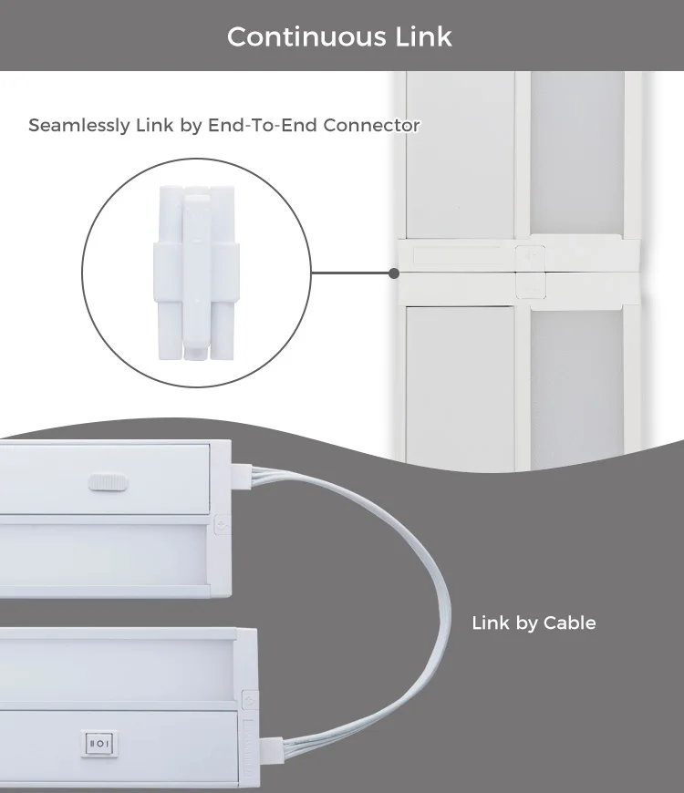 120 Volt Dimmable Motion Sensor Surface Mounted Led Under Cabinet Lighting Hardwired Closet Light With Power Port for Kitchen