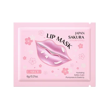 Japan Sakura Organic Highly Moisturizing Pink Sheet Lip Mask Removes Dead Skin Fades Lip Lines Wholesale Supply OEM Available