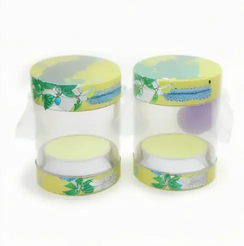 Custom Plastic Cylinder clear Box Transparent Round Tube PVC Packaging with Plastic Lid