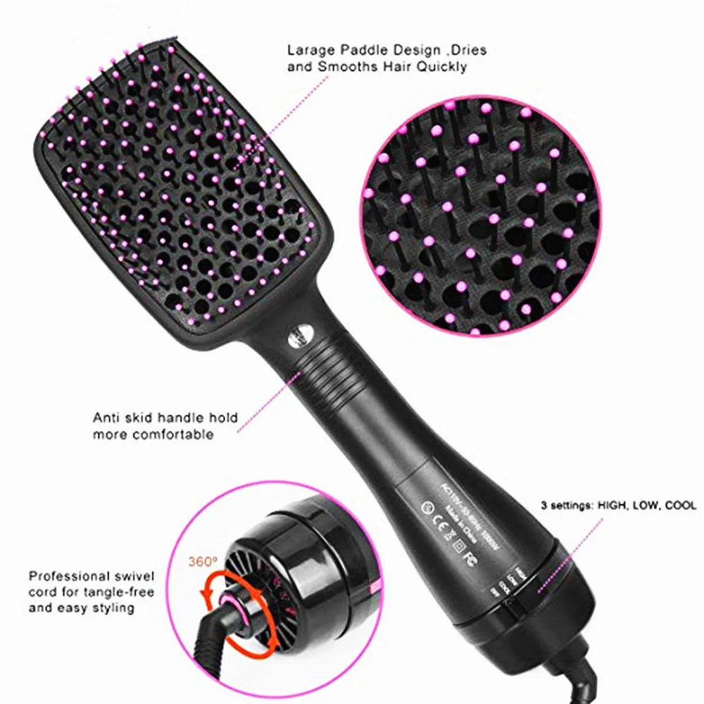 Hair Dryer One Step Hair Straightener Brush in Brush Blow Dryer Styler  Woman Hair Straightener Comb