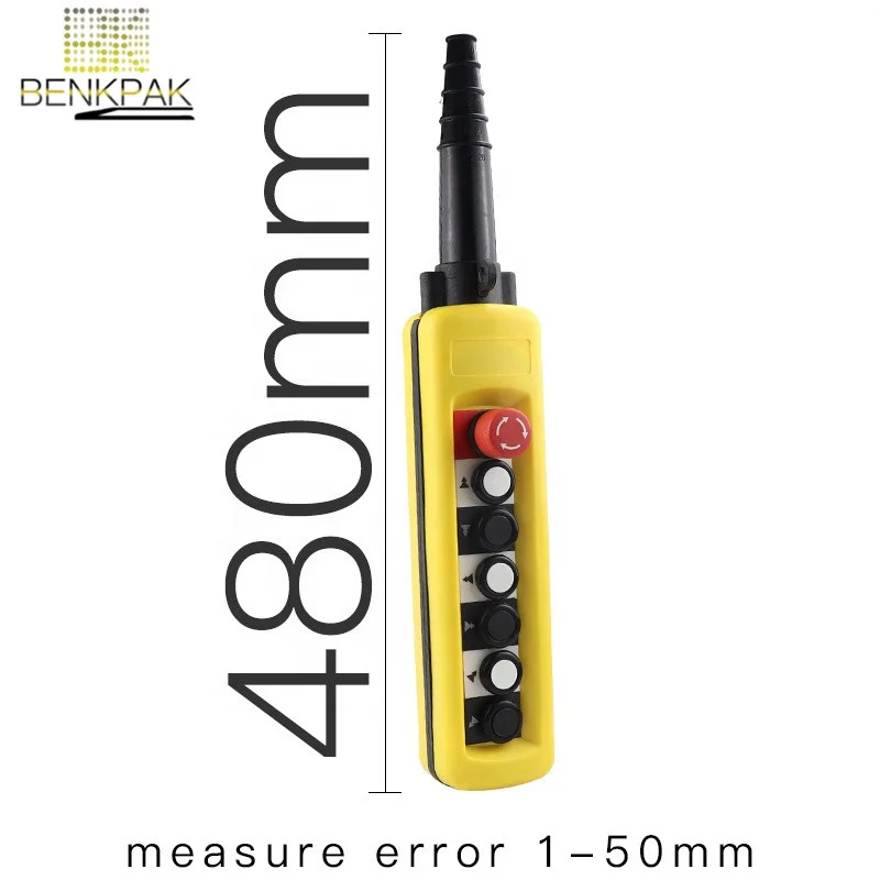 Double Speed Hoist Crane Pendant Control Stations 6 Push Buttons Switch Emergency Stop Circuits Double Insulated Made Plastic