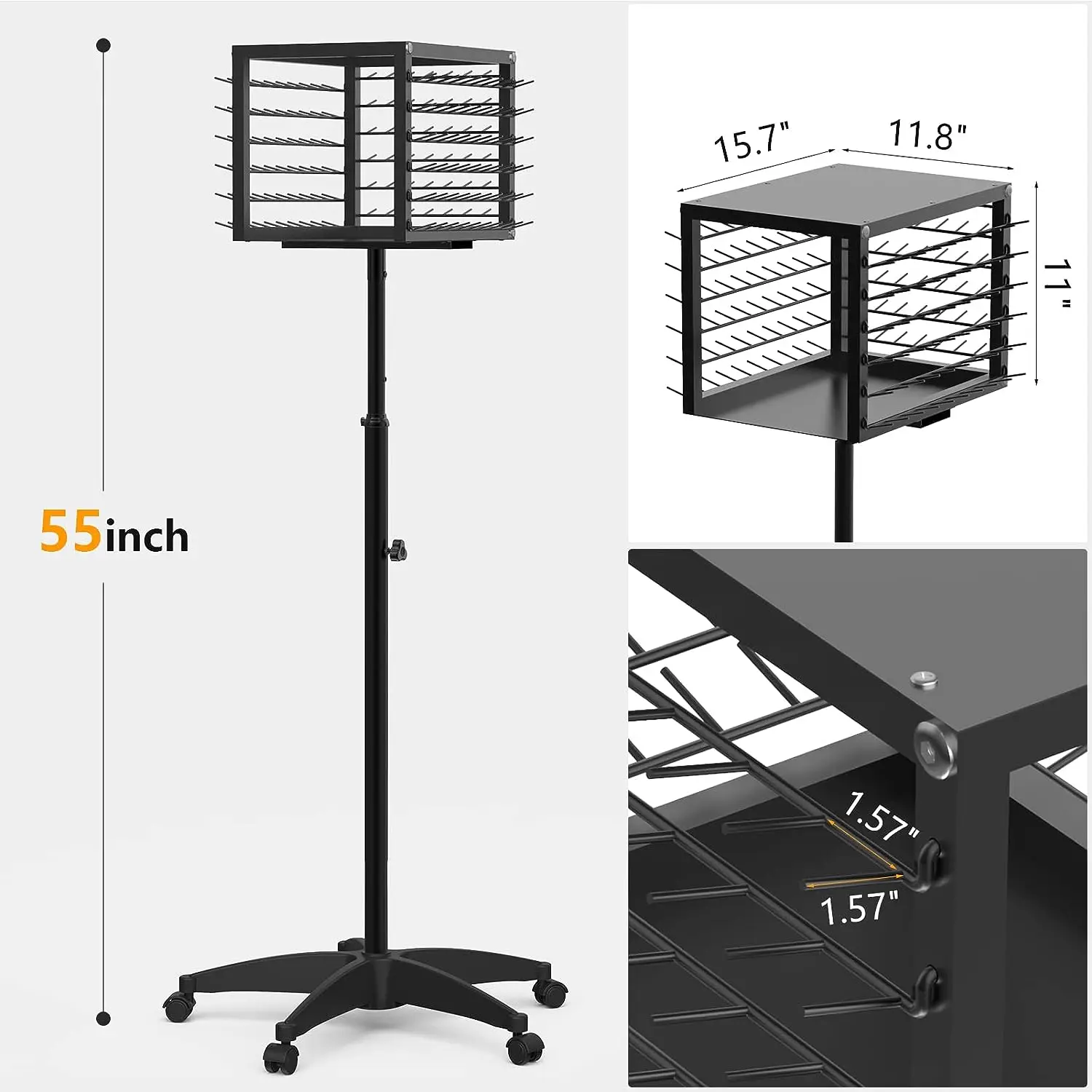 Adjustable Braiding Hair Bundle Color Easel Display Stand Rack Metal On