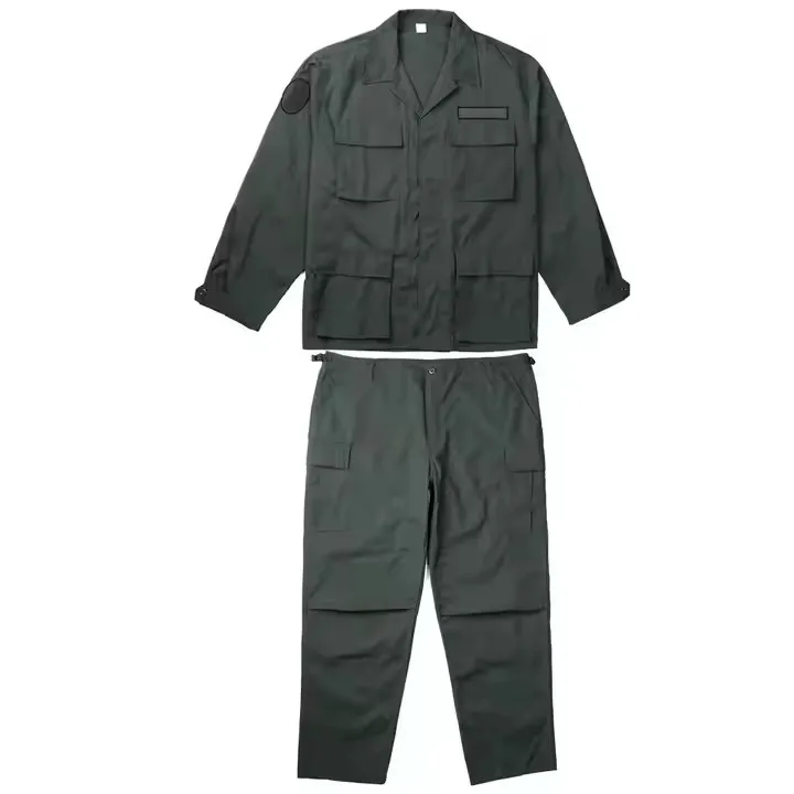 Customized Logo BDU Combat Suit Solid Deep Green Tactical Uniform