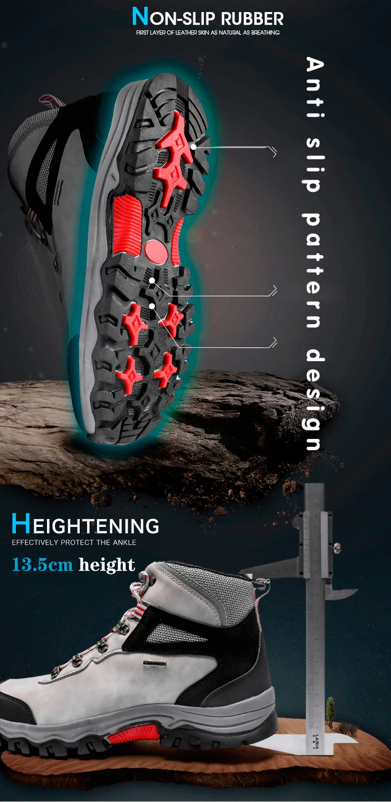 Best Quality Outdoor Men's High Top Nonslip Hiking Shoes Wear