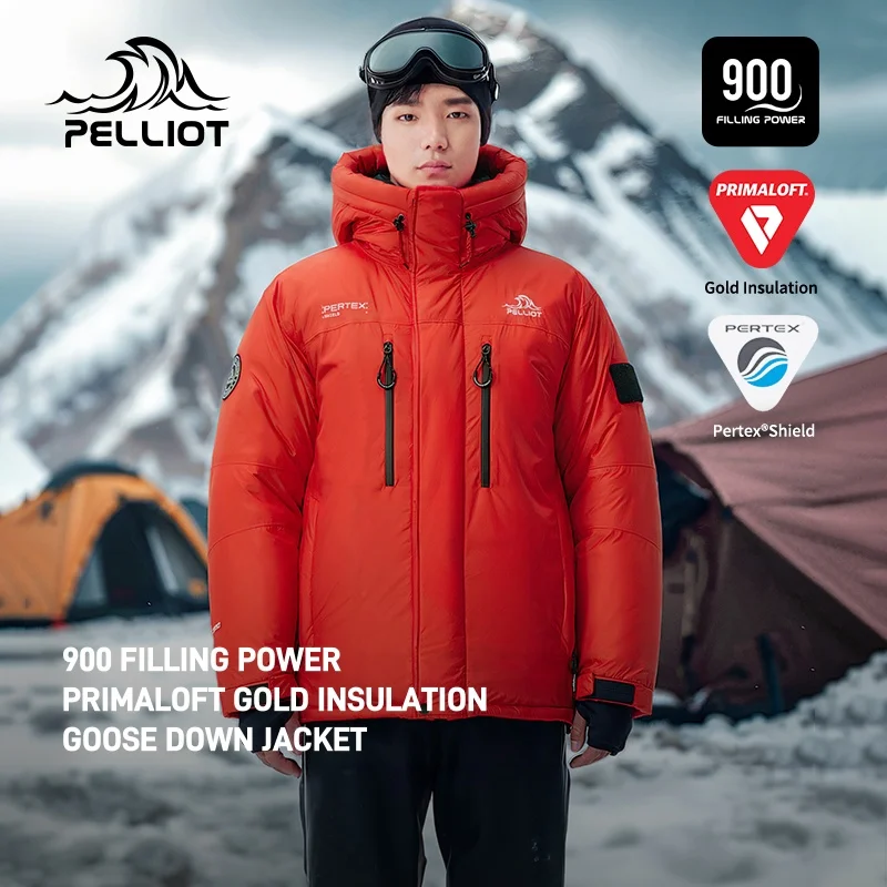 PERFORMANCE Pelliot Down Jacket 900 Filling Power Goose Down PERTEX Ultralight Climbing Primaloft Gold Cotton Down Jacket Men