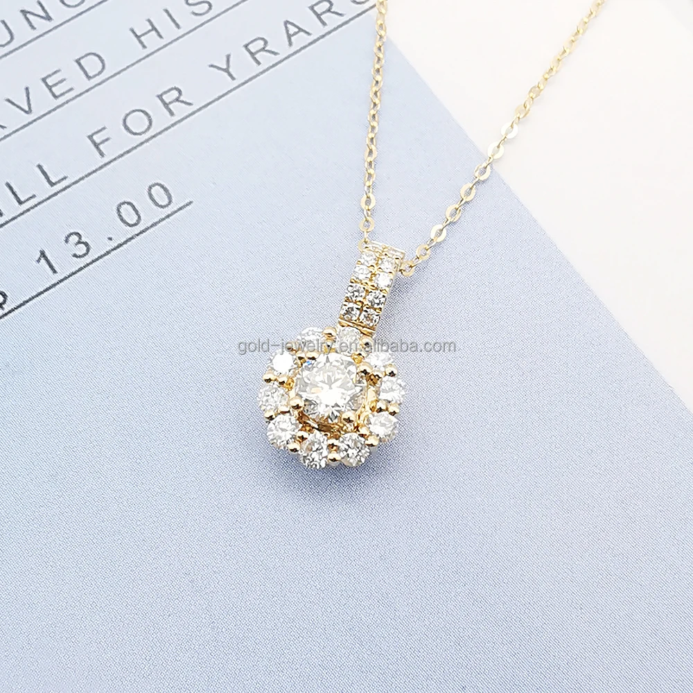 Pedant Necklace 18k Real Gold Real Diamond Necklaces Wedding Engagement