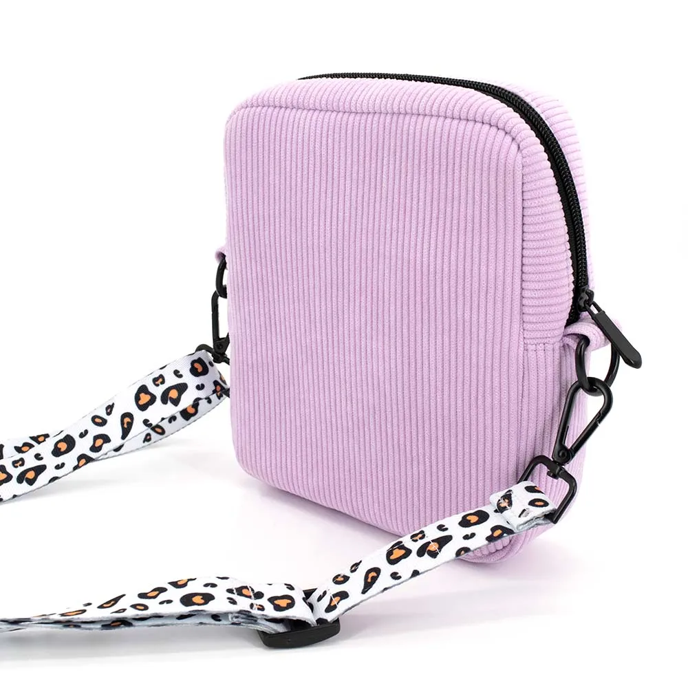 Custom Corduroy Crossbody Dog Walking Bag With Poo Dispenser Pet