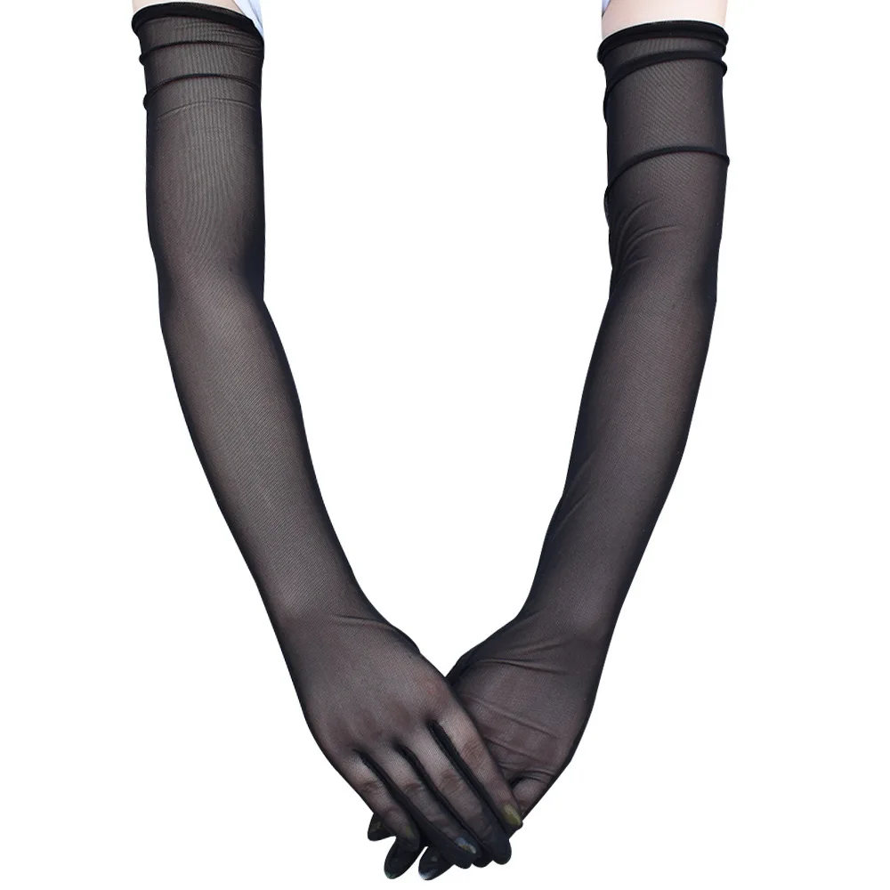 Lianshou Factory 55cm Women Elegant Sexy Black Gauze Stretchy Arm ...