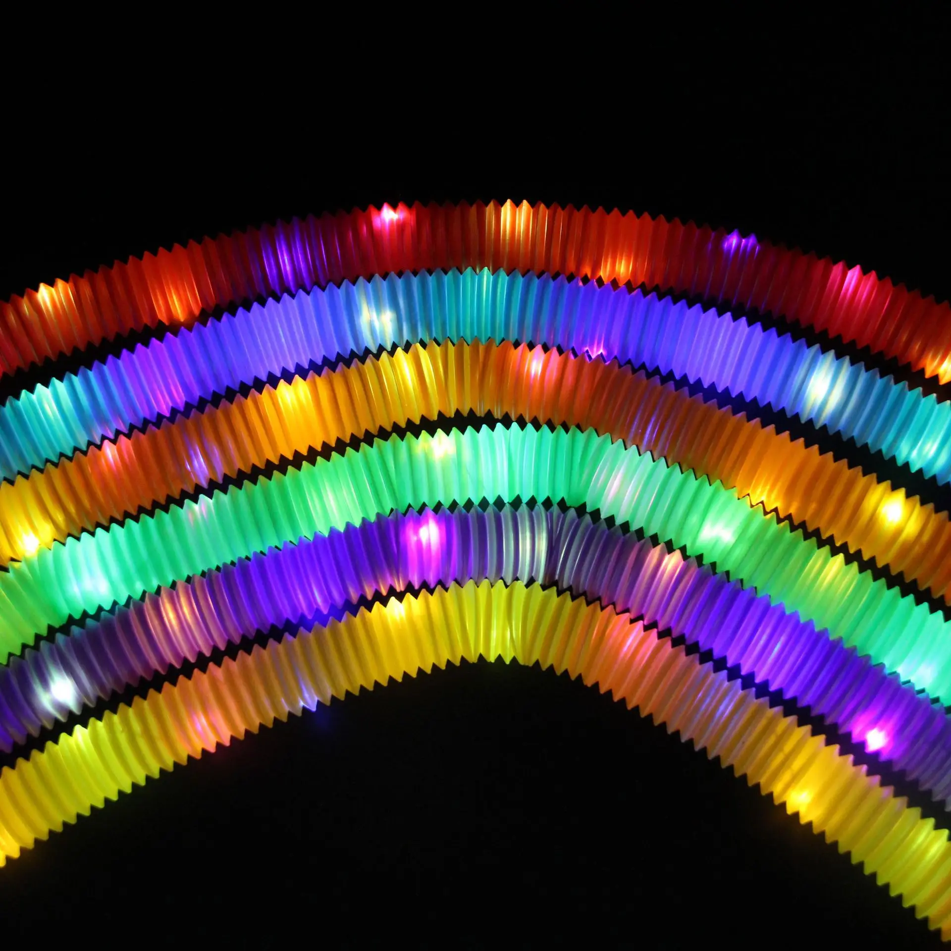 Light Up Glow Sticks Fidget Pop Tubes, 24 Pack Glow In The