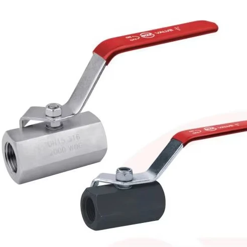 One-piece Hexagon Ball Valve Reduce Port Screw Ends 2000WOG