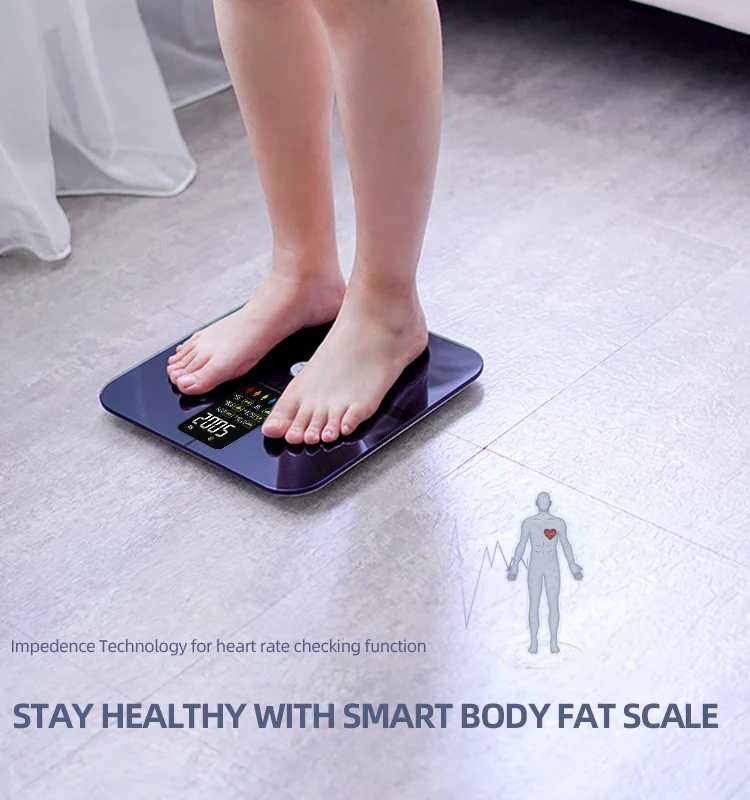 Digital Bathroom Scale Smart Body Weight Composition Analyzer Smart Digital Body Fat Scale Metal