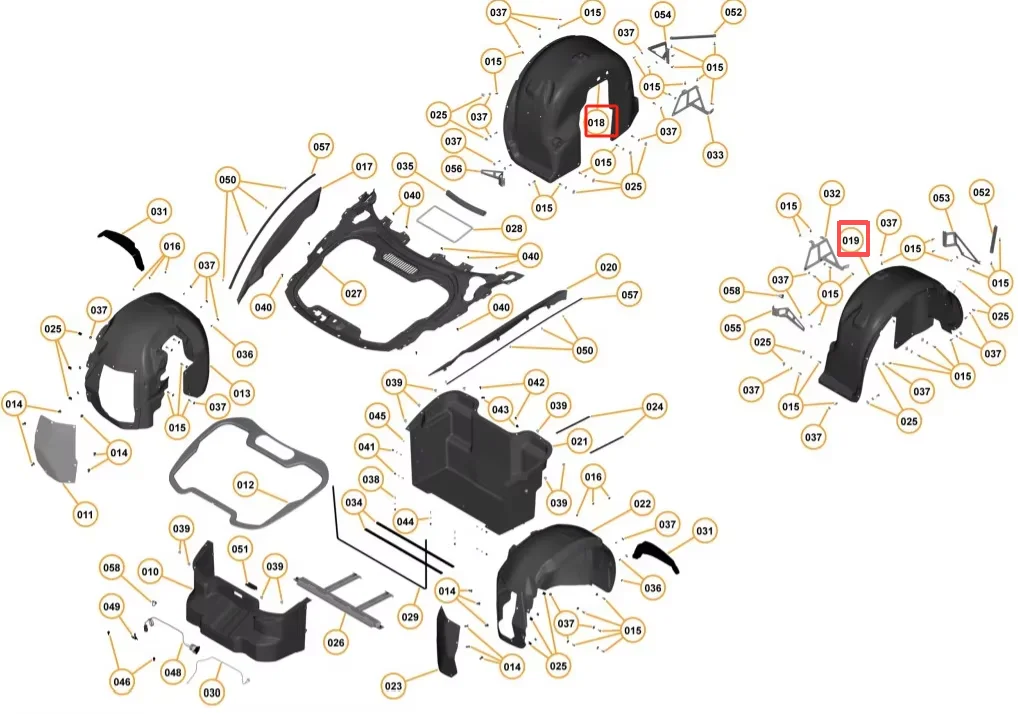 Wholesale Wheel Cover Liner Nylon Fleece Composite Rear Fender Inner Lining For Mclaren 650S Left 11A8138CP Right 11A8139CP manufacture