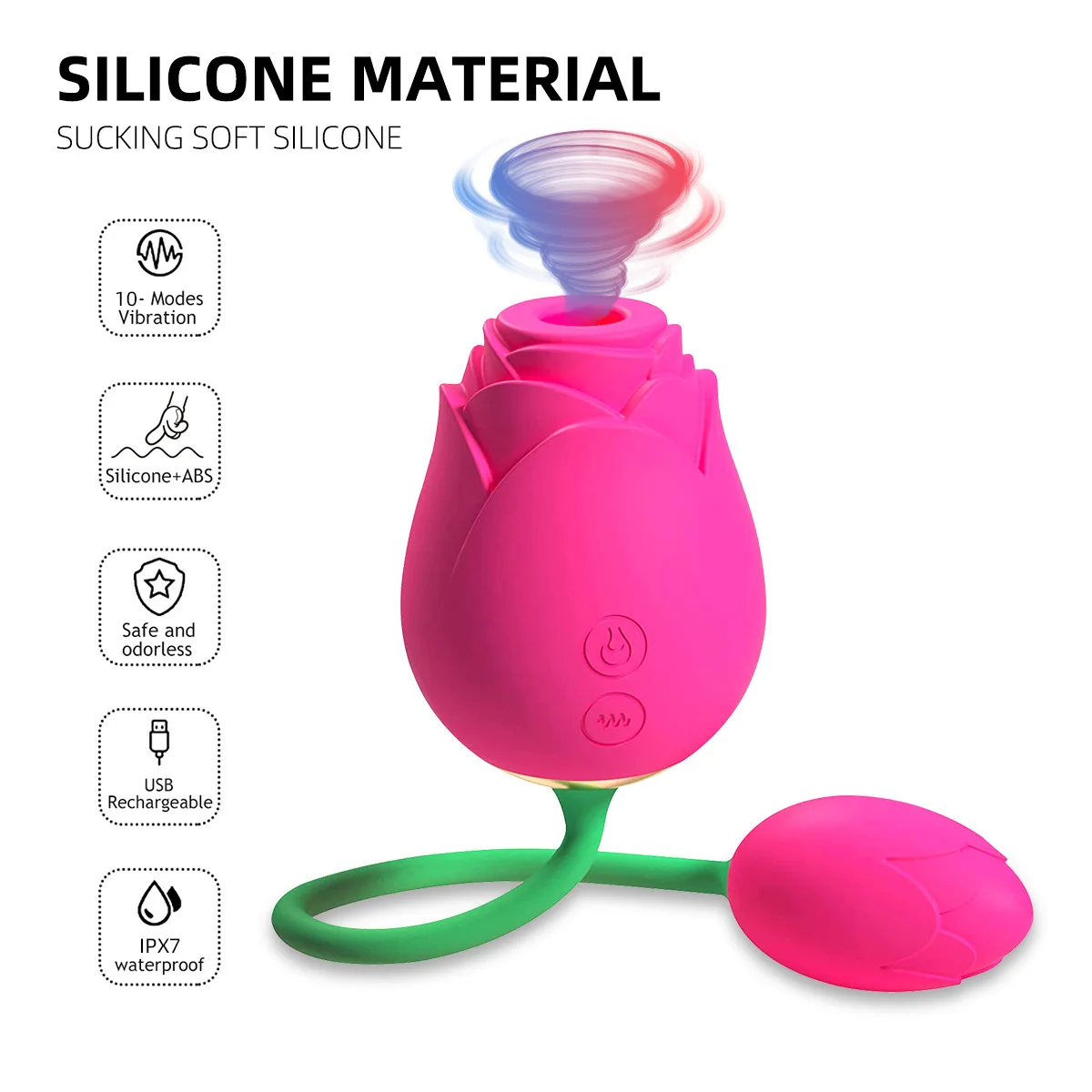 Rosen-Vibrator mit Klitoris-Saugfunktion und Vibrierendem Ei, G-Punkt und  Klitoris-Stimulator, Vaginales und Anales Sexspielzeug zur  Selbstbefriedigung| Alibaba.com