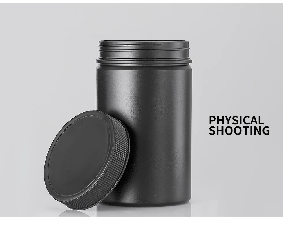 Supplement Bottle Black Protein Powder Container Whey Protein Jar