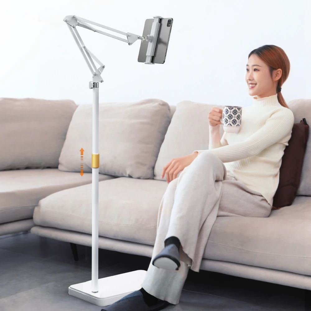 L10Pro 360 Rotatable Flexible Arms Floor Stand Phone Tablet Holder Universal Bed Foldable Lazy Bed Bracket Aluminum Phone Stand