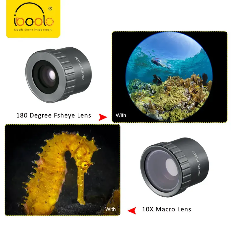 10X Macro Zoom Lens IBOOLO WaterProof Interchangeable Macro Lens for OSMO Action