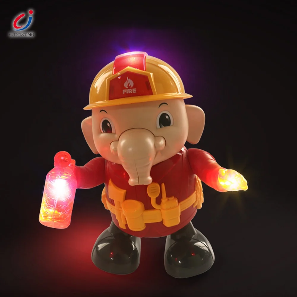 Chengji Zoo Animals Plastic Elephant Toys Battery Operated Lighting Music Function Cartoon Electric Elephant Toys for Kids