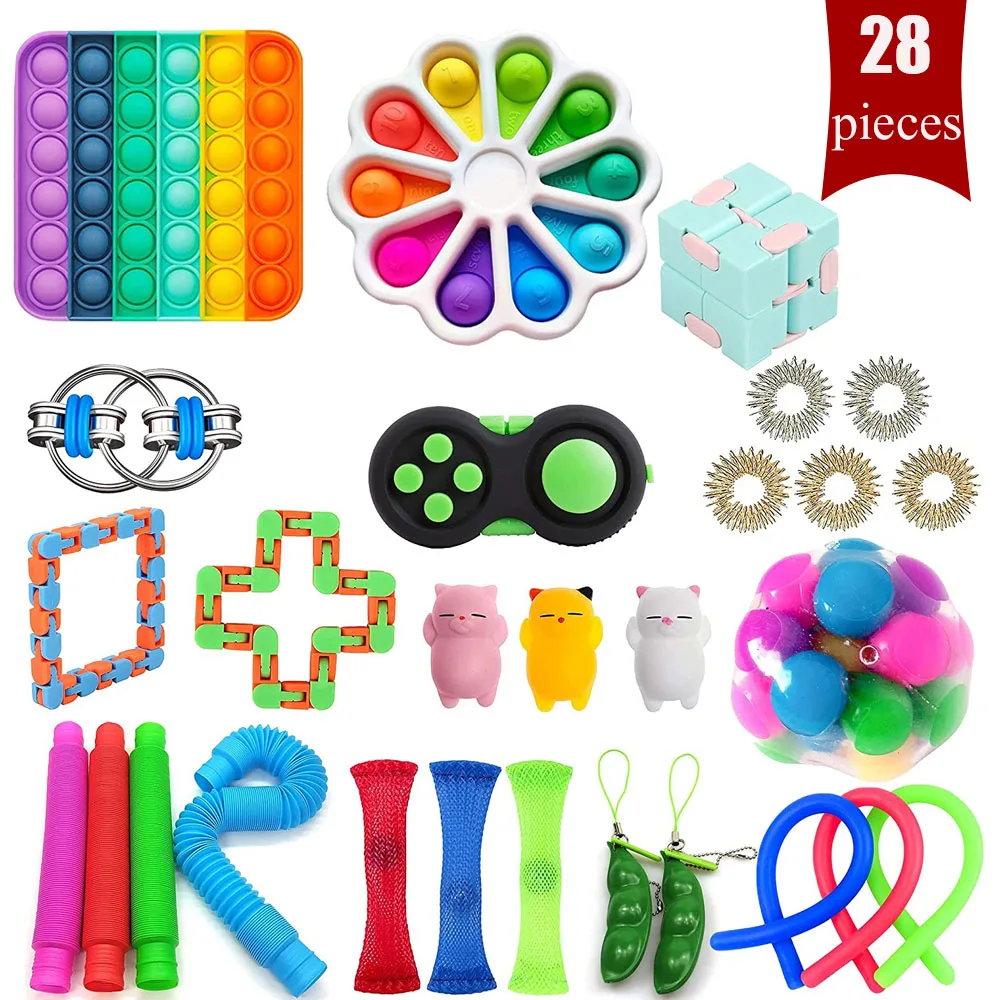 2024 venta al por mayor cadena Fidget Toys Set Pack Anti Stress Reliever  Fidget Toys Set para niños adultos Pop Sensory Fidget Toys Pack Set