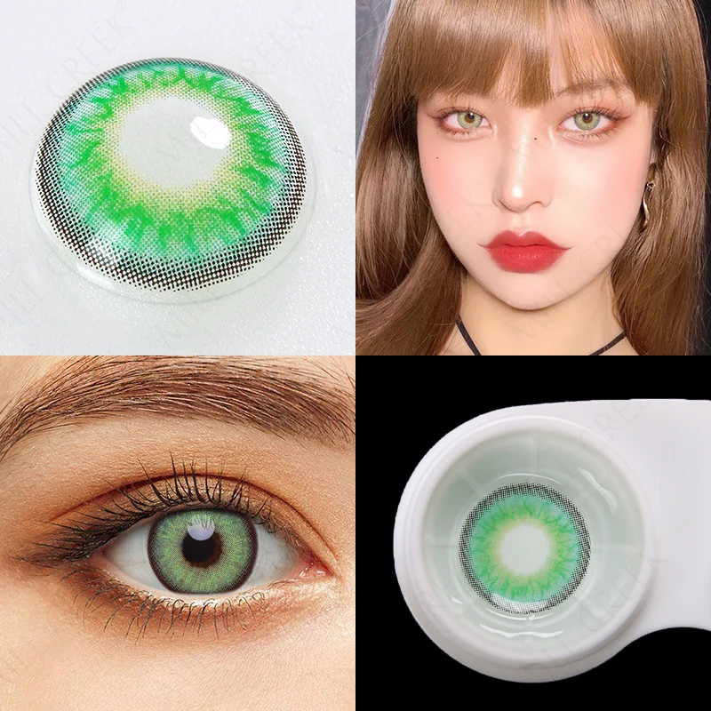wholesale yearly cat eye crazy lens luxurious contact lens case sweety topaz