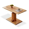 Mesa de té elevable moderna en color madera natural.