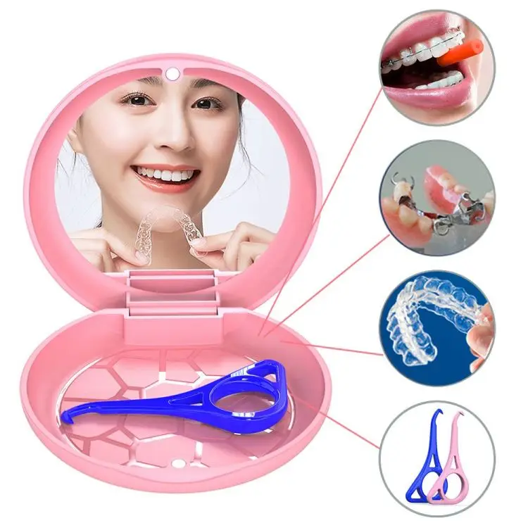 Wholesale Plastic Teeth Orthodontic Retainer Denture Storage Box Teeth Whitening Mouth Tray