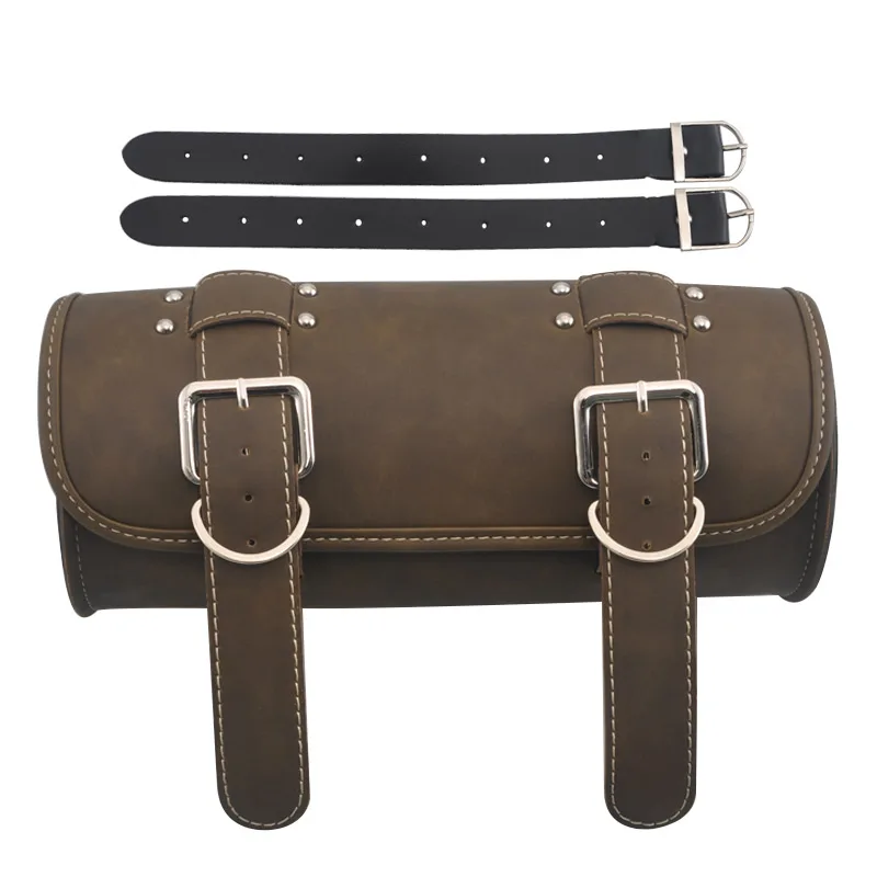 leather roll bolsa motorcycle