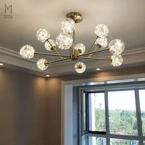 Custom Design Glass Hanging Lamps Home Decor Modern Chandeliers for Living Room 2021