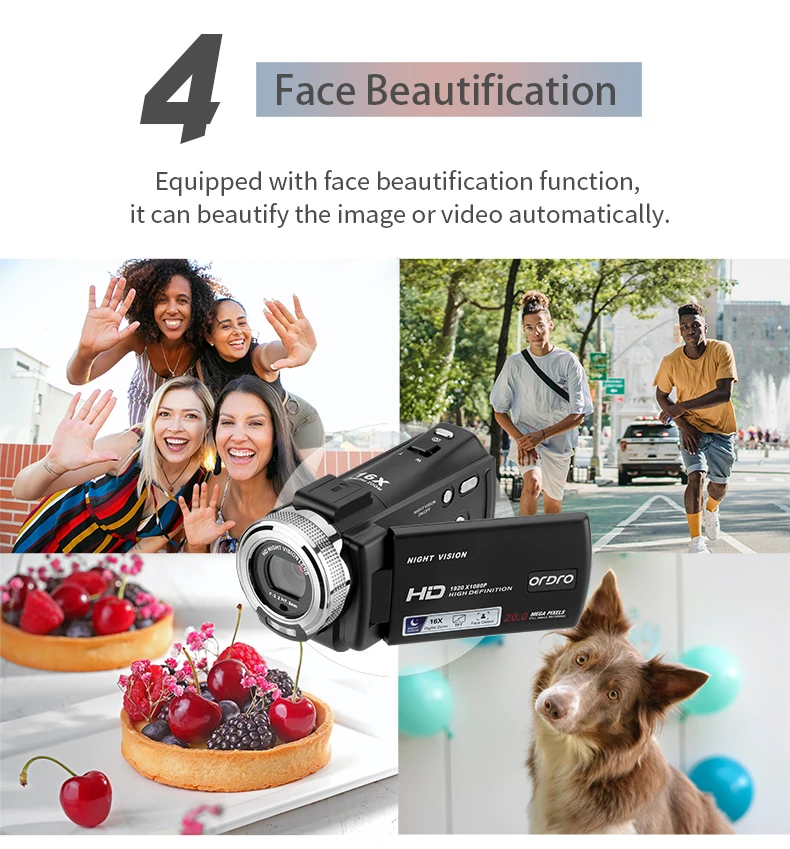 ORDRO Infrared Night Vision Camera IR Digital Zoom Video Recording Cheap Professional Portable Handheld Camera for Youtube Vlog