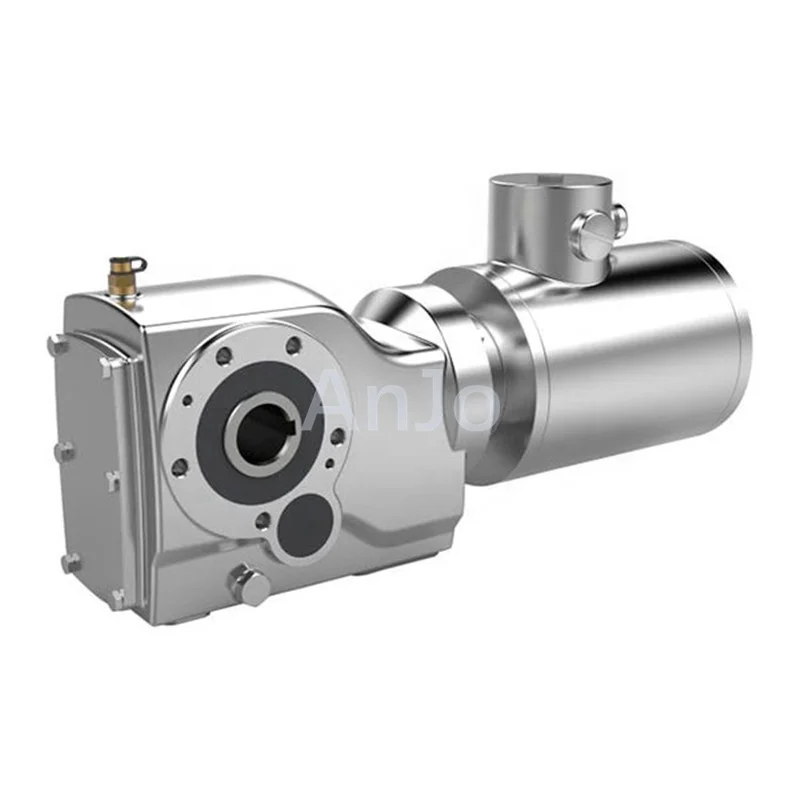 Smooth Surface Wash-down Gearmotor Waterproof Rust Resistance IP67 IP66 Helical Bevel Right Angle Stainless Steel Geared Motor