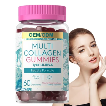 Private Label OEM ODM Brightening Skin Whitening Gummies Multi Collagen Anti-aging Supplement