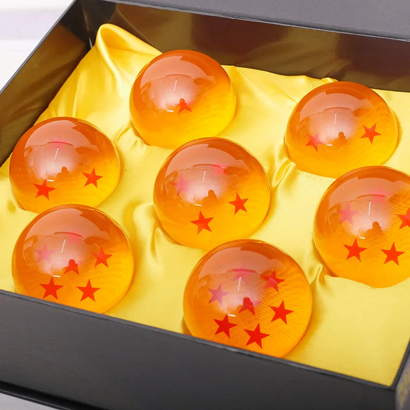 WeizhaonanCos Unisex Acrylic Resin Transparent Stars Balls Glass Ball Dragon Ball Cosplay Props Kids Play Toy Gift Set of 7pcs 43mm/1.7 in in Diameter Orange 