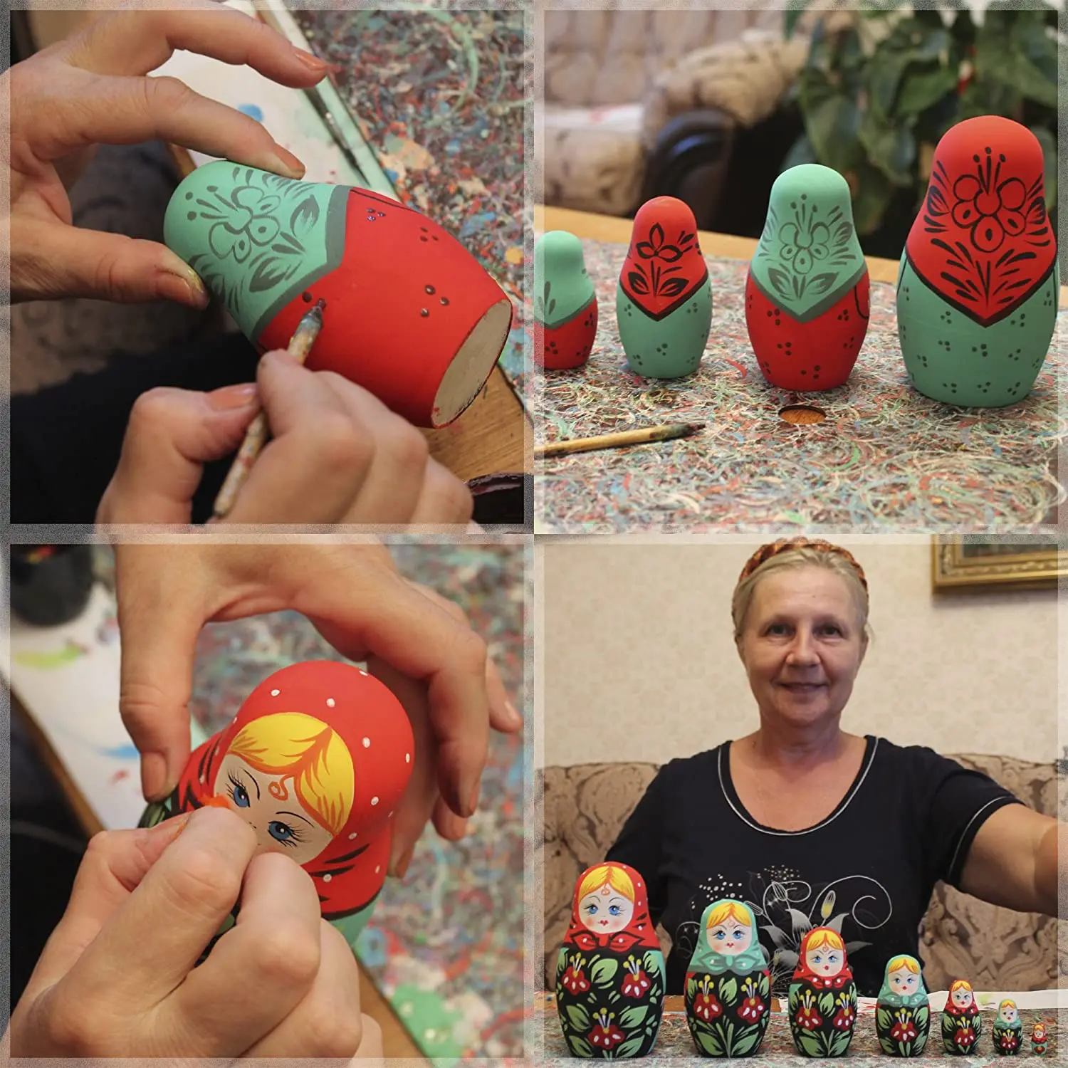 Custom Unpainted Babushka Nesting Dolls Unfinished Blank Wooden Matryoshka Doll for DIY Crafts Handmade Souvenir Gift Handicraft