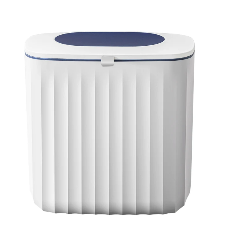 Compact 8L Pedal Trash Can Lid Wall Decorative Mini Rubbish Bin Simple Airtight Rectangular Storage Patio Bathroom Recycling