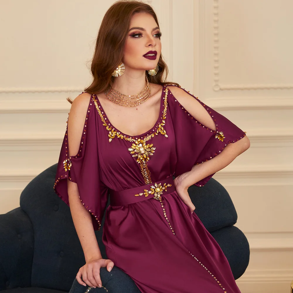 open lace back dress Marwa Fashion Arabic Dress for Women  Dubai Kaftan Islamic Muslim Cos   Mujeza Honey