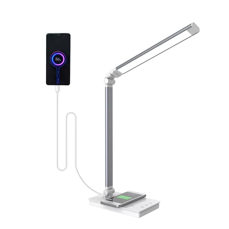 product wireless charger led desk lamp with double usb charging port for home office-40