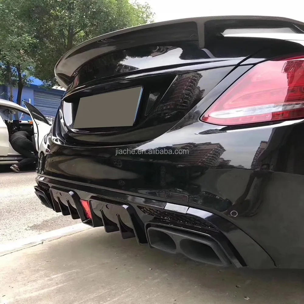 C63 Style Rear Diffuser Lip For 2014-19 Benz W205 C300 C350