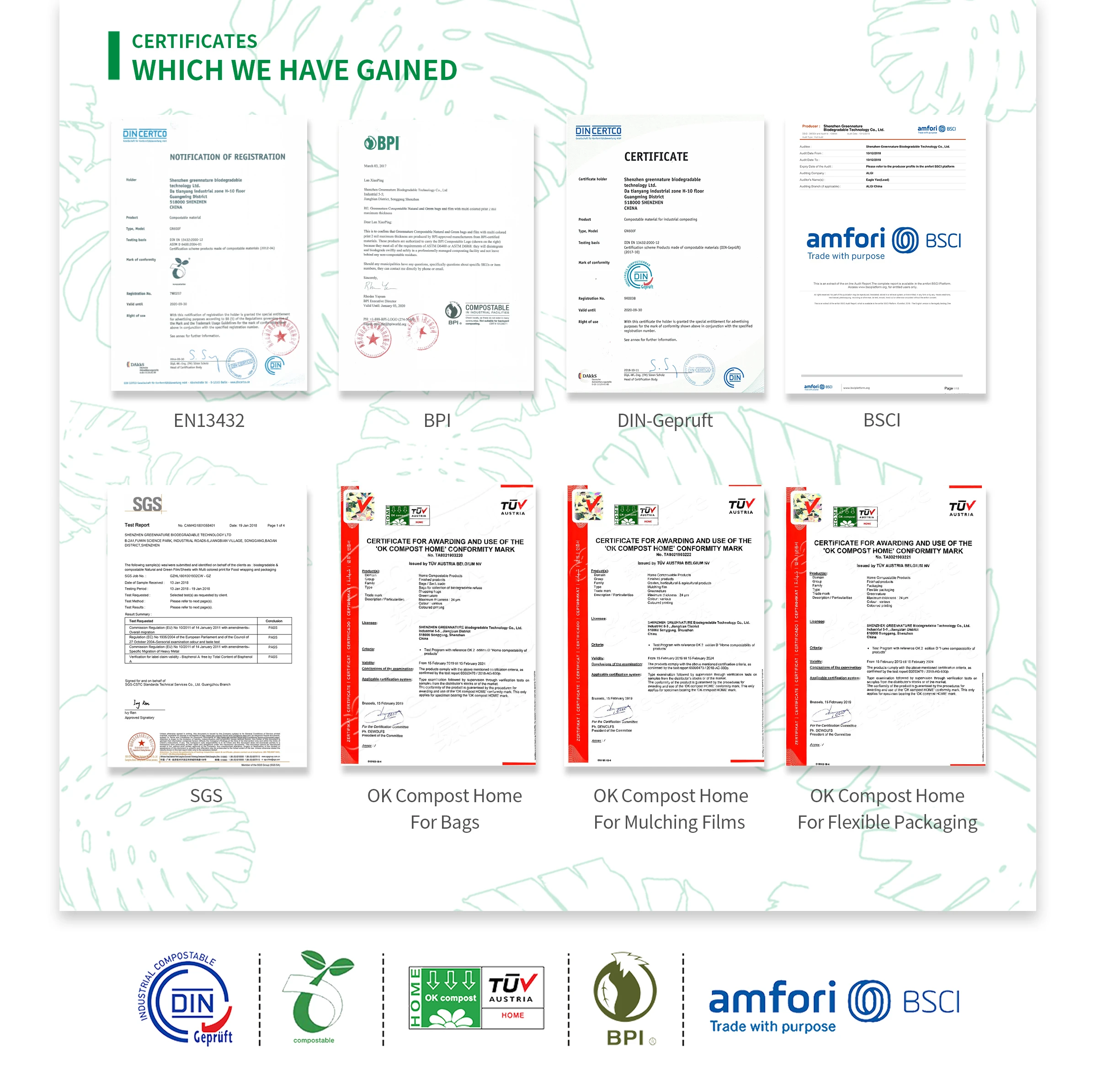 Greennature Bio Poly Biodegradable Mailers Mailing Bags Factory Wholesale Custom 100