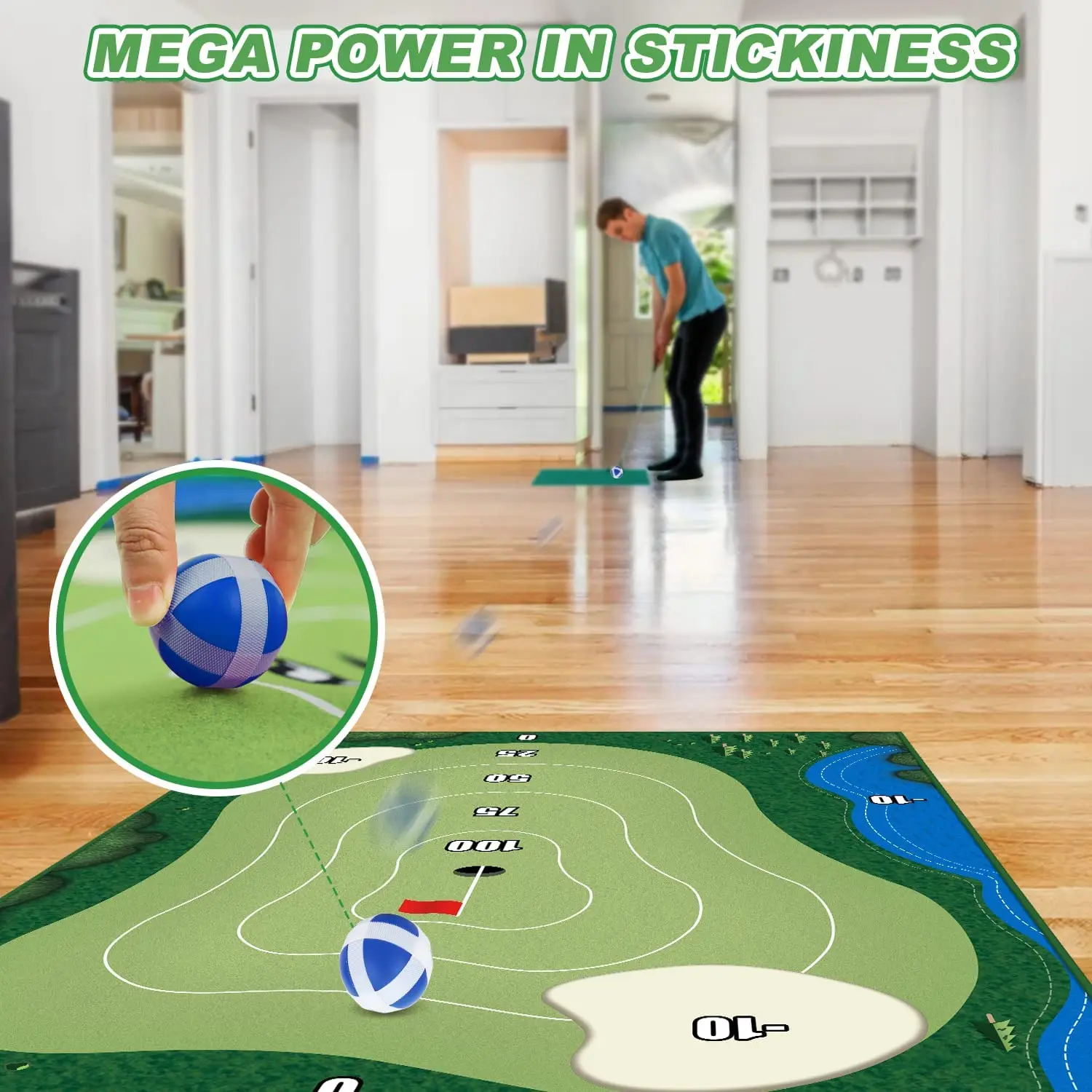 Golf Chipping Game With Balls Chipping Mat For Adults Family Indoor