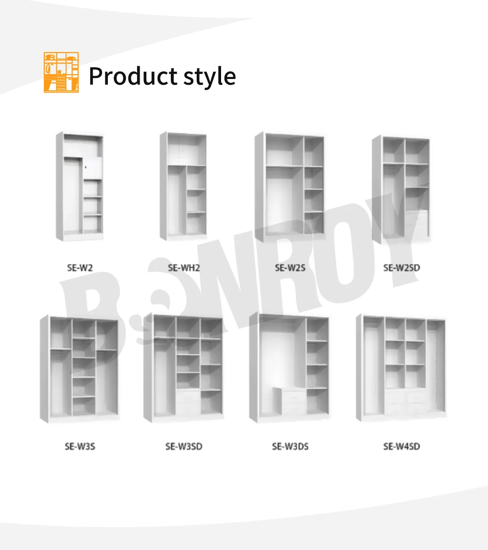 product bonroy 2 door steel cupboard metal cabinet clothing steel armable hanger almari cabinet locker bedroom wardrobe for clothes-58