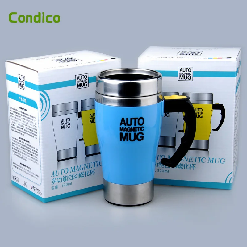 Lazy Auto Magnet Electric Mixing Coffee Mug Plastic Milk Spin Mixer Cup  Stainless Steel Magnetic Automatic Self Stir Mug